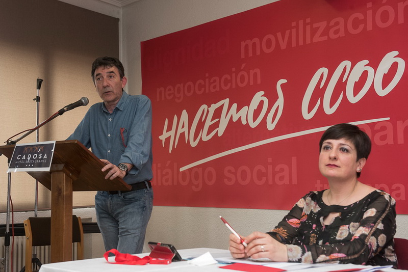 El secretario general de CCOO Castilla y Len, ngel Hernndez, interviene en el Congreso de CCOO de Soria