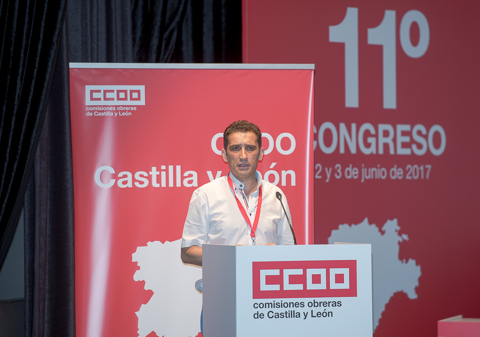 Vicente Andrs tras haber sido elegido nuevo secretario general de CCOO de Castilla y Len.